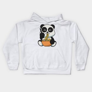 Anime Kawaii Ramen Eating Panda Bear Japanese Noodles Kids Hoodie